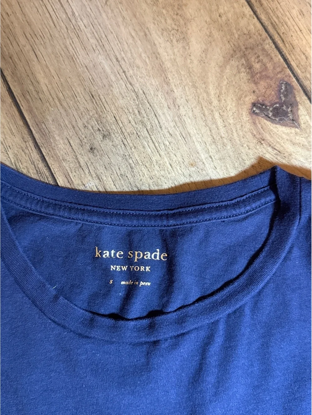 Kate Spade New York Make Waves Navy Blue T-Shirt Women’s Size Small